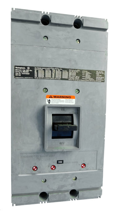 HMA3300 HMA Frame Style, Molded Case Circuit Breaker, Mark 75, Thermal Magnetic Interchangeable Trip Unit, 300 Ampere at 40 Degree Celsius, 3 Pole, 600VAC @ 50/60HZ, High Interrupting Style, Without Terminals. New Surplus and Certified Reconditioned with 1 Year Warranty.