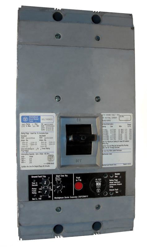 HNCG3800 HNCG Frame Style, Molded Case Circuit Breaker, Mark 75, LSG Function Non-Interchangeable Trip Unit, High Interrupting Capacity, 3 Pole, 600VAC @ 50/60HZ, High Interrupting Style, with 800 Amp Rating Plug, Line and Load End Terminals Standard. New Surplus and Certified Reconditioned with 1 Year Warranty.