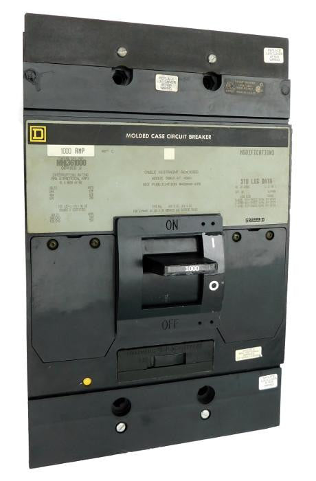 MHL3610001426 MHL Frame Style, Molded Case Circuit Breaker, Thermal Magnetic Non-interchangeable Trip Unit, 1000 Ampere at 40 Degree Celsius, 3 Pole, with Right Hand 2A-2B Auxilliary Installed, with Left Hand 24VDC Shunt Installed. New Surplus and Certified Reconditioned with 1 Year Warranty.
