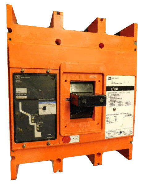 E2RM316T32WA12S29 E2RM Frame Style, Molded Case Mining Circuit Breaker, Non-Interchangeable Electronic Trip Unit, LSI Trip Unit Functions, 1600 Ampere Max at 40 Degree Celsius, 3 Pole, 1000VAC @ 50/60HZ, 25 Kiloampere @ 1000 VAC, Without Terminals Standard, A12 Option Includes: [2-A (Open) 2-B (Closed) Auxiliary Switch Installed, Right Pole Mounted, Exiting Right], S29 Option Includes: [110-240 VAC Shunt Trip Installed, Right Pole Mounted, Exiting Right]. 1 Year Warranty.