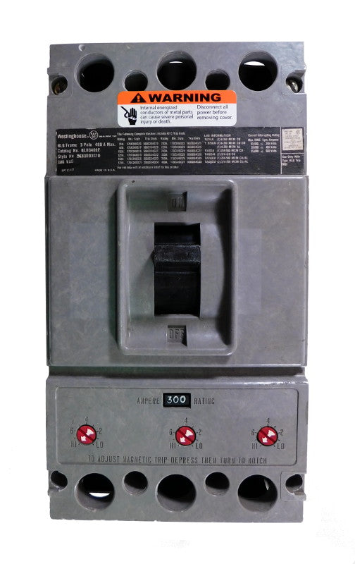 HLB3150 HLB Frame Style, Molded Case Circuit Breaker, Mark 75, Thermal Magnetic Interchangeable Trip Unit, 150 Ampere at 40 Degree Celsius, 3 Pole, 600VAC @ 50/60HZ, High Interrupting Style. New Surplus and Certified Reconditioned with 1 Year Warranty.