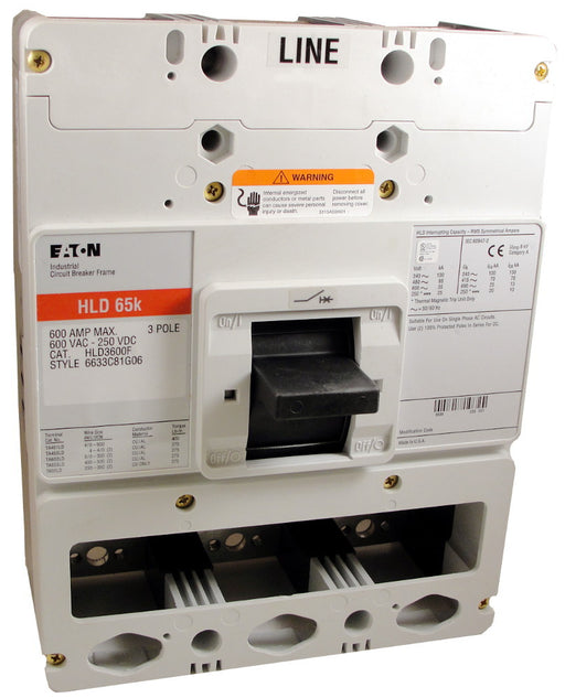 HLD3600F (Frame Only) HLD Frame Style, Molded Case Circuit Breaker Frame, High Interrupting Capacity, Frame Only (No Trip Unit Included), 3 Pole, 600VAC @ 50/60HZ. New Surplus and Certified Reconditioned with 1 Year Warranty.