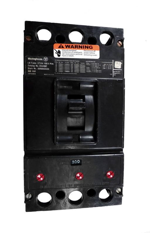 LB3225 LB Frame Style, Molded Case Circuit Breaker, Thermal Magnetic Interchangeable Trip Unit, 225 Ampere at 40 Degree Celsius, 3 Pole, 600VAC @ 50/60HZ, Interrupting Ratings: 50 Kiloampere @ 240VAC, 35 Kiloampere @ 480VAC, 25 Kiloampere @ 600VAC. New Surplus and Certified Reconditioned with 1 Year Warranty.
