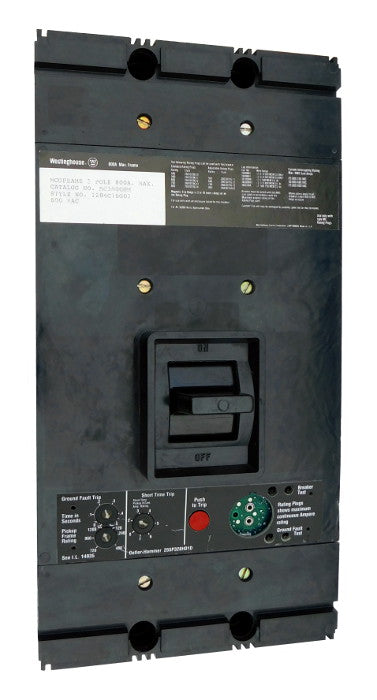 MCG3600 MCG Frame Style, Molded Case Circuit Breaker, LSG Function Non-Interchangeable Trip Unit, 3 Pole, 600VAC @ 50/60HZ, High Interrupting Style, with 600 Amp Rating Plug, Line and Load End Terminals Standard. New Surplus and Certified Reconditioned with 1 Year Warranty.