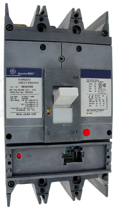 SGHA36AT0600 SG600 Frame Style, Molded Case Circuit Breaker, Thermal Magnetic Non-Interchangeable Trip Unit, 600 Ampere Maximum at 40 Degree Celsius, 3 Pole, 600VAC @ 50/60HZ, Terminals Not Included. New Surplus and Certified Reconditioned with 1 Year Warranty.