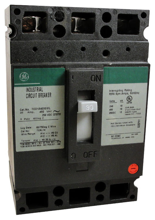 THED136150WL THED Frame Style, Molded Case Circuit Breaker, Thermal Magnetic Non-interchangeable Trip Unit, 150 Ampere at 40 Degree Celsius, 3 Pole, 600VAC @ 50/60HZ, Line and Load End Terminals Standard. New Surplus and Certified Reconditioned with 1 Year Warranty.