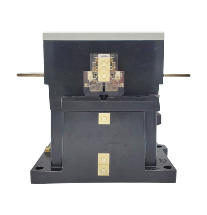 500-GOB930 Magnetic Motor Contactor, NEMA Size 6, 540 Amps, 3 Poles, 440/480V AC Coil, Motor Voltage 575V AC Max, Open Style No Enclosure, Non-Reversing, Max HP Ratings: 150 @ 200VAC, 200 @ 230VAC, 300 @ 415VAC, 400 @ 575VAC, with Normally Open Auxiliary Installed Standard, Line and Load End Terminals Standard. New Surplus and Certified Reconditioned with 1 Year Warranty.