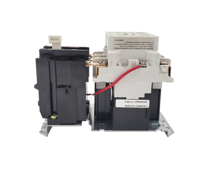 A200M1CAC Magnetic Motor Starter, Nema Size 1, 27 Amps, 3 Poles, 120VAC Coil, Full Voltage 600VAC, Type B Overload Relay Standard, Open Style No Enclosure, Across the Line Starting and Stopping, Single Speed, Non-Reversing, Max HP Ratings: 2 @ 115V/1 Phase, 7 1/2 @ 208V/3 Phase, 7 1/2 @ 240V/3 Phase, 10 @ 480V/3 Phase, 10 @ 600V/3 Phase. New Surplus and Certified Reconditioned with 1 Year Warranty.