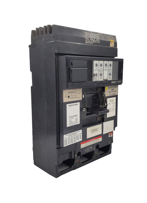 ME36800LSG ME Frame Style, Molded Case Circuit Breaker, Electronic Trip Unit, I-Line Plug In Style, 100% Rated, 800 Ampere at 40 Degree Celsius, 3 Pole, High Interrupting Capacity, Interrupting Rating: 65 Kiloampere @ 480 VAC, Load End Terminals Standard. With 1 Year Warranty.