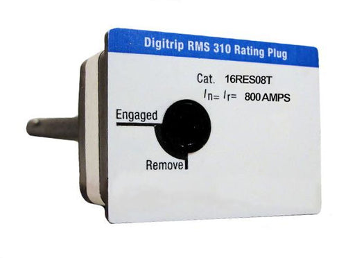 16RES08T Fixed Rating Plug, R-Frame Style, 800 Ampere Rating, Electronic(Digitrip RMS 310), For Use in Trip Units with Interchangeable Rating Plugs. New Surplus and Certified Reconditioned with 1 Year Warranty.