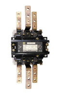 8502-SHO2-V06S Magnetic Motor Contactor, Nema Size 6, 540 Amps, 3 Poles, 480VAC Coil, Full Voltage 600VAC, Open Style No Enclosure, Across the Line Starting and Stopping, Single Speed, Non-Reversing, Max HP Ratings (3 Phase): 150 @ 200VAC, 200 @ 230VAC, 400 @ 460VAC, 400 @ 575VAC. New Surplus and Certified Reconditioned with 1 Year Warranty.