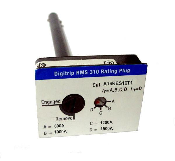 A16RES16T1 Adjustable Rating Plug: 800, 1000, 1200, 1600 Ampere Rating, R-Frame Style, Electronic (Digitrip RMS 310). New Surplus and Certified Reconditioned with 1 Year Warranty.