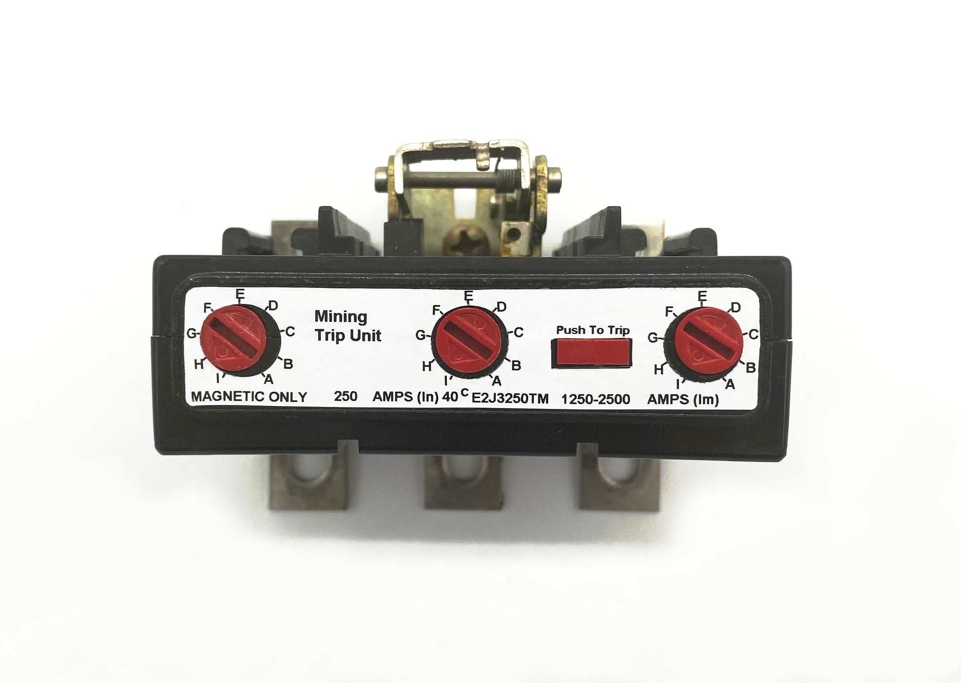 E2J3250TM Trip Unit, J Frame Style, Mag Only, 250 Ampere at 40 Degree Celsius, 3 Pole, 1250-2500 Amp Trip Rating with 1 Year Warranty.