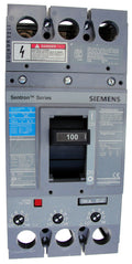 FD63B100 FD Frame Style, Molded Case Circuit Breaker, Thermal Magnetic Interchangeable Trip Unit, 100 Ampere at 40 Degree Celsius, 3 Pole, 240V AC, 480V AC, and 600V AC @ 50/60 HZ, 250V DC and 500V DC, Line and Load End Terminals Standard. New Surplus and Certified Reconditioned with 1 Year Warranty.