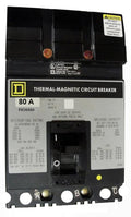 FH36080 FH (I-Line) Frame Style, Molded Case Circuit Breaker, Thermal Magnetic Non-interchangeable Trip Unit, 80 Ampere at 40 Degree Celsius, 3 Pole, Load End Terminals Standard. New Surplus and Certified Reconditioned with 1 Year Warranty.