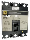 FHP36060 FHP Frame Style, Molded Case Circuit Breaker, Panel Mounted, Thermal Magnetic Non-interchangeable Trip Unit, 60 Ampere at 40 Degree Celsius, 3 Pole, Load End Terminals Only. New Surplus and Certified Reconditioned with 1 Year Warranty.