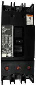 KB3090 KB Frame Style, Molded Case Circuit Breaker, Thermal Magnetic Non-Interchangeable Trip Unit, 90 Ampere at 40 Degree Celsius, 3 Pole, 600VAC @ 50/60HZ, Interrupting Ratings: 25 Kiloampere @ 240VAC, 22 Kiloampere @ 480VAC, 14 Kiloampere @ 600VAC. New Surplus and Certified Reconditioned with 1 Year Warranty.