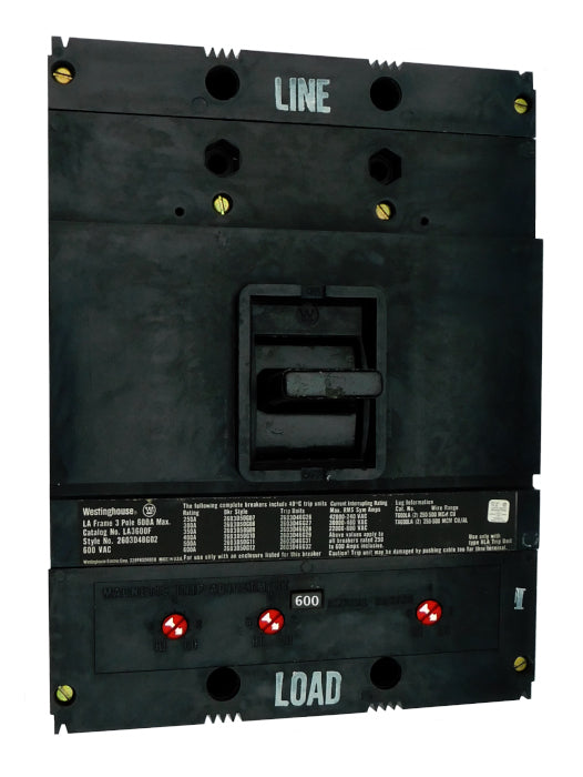 LA3600 (600 Amp) Westinghouse Circuit Breaker — Breaker