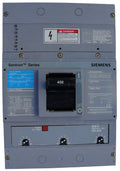 LD63B450 LD Frame Style, Molded Case Circuit Breaker, Thermal Magnetic Interchangeable Trip Unit, 450 Ampere at 40 Degree Celsius, 3 Pole, 240V AC, 480V AC, and 600V AC @ 50/60 HZ, Line and Load End Terminals Standard. New Surplus and Certified Reconditioned with 1 Year Warranty.