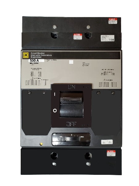 MAL36500 MAL Frame Style, Molded Case Circuit Breaker, Thermal Magnetic Non-interchangeable Trip Unit, 500 Ampere at 40 Degree Celsius, 3 Pole, Line and Load End Terminals Standard. New Surplus and Certified Reconditioned with 1 Year Warranty.