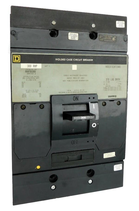 MHP36300 MHP Frame Style, Molded Case Circuit Breaker, Panel Mounted, Thermal Magnetic Non-interchangeable Trip Unit, 300 Ampere at 40 Degree Celsius, 3 Pole, Load End Terminals Standard. New Surplus and Certified Reconditioned with 1 Year Warranty.