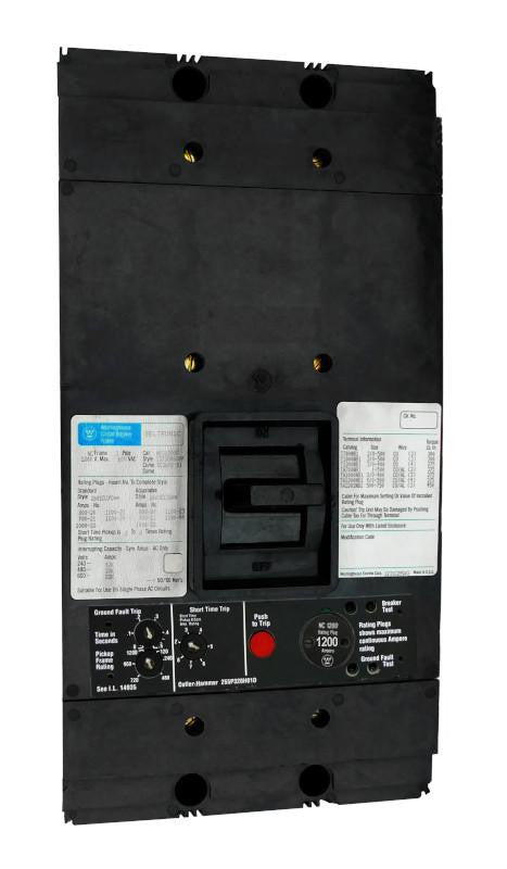 NCG31200 NCG Frame Style, Molded Case Circuit Breaker, LSG Function Non-Interchangeable Trip Unit, 3 Pole, 600VAC @ 50/60HZ, High Interrupting Style, with 1200 Amp Rating Plug, Line and Load End Terminals Standard. New Surplus and Certified Reconditioned with 1 Year Warranty.