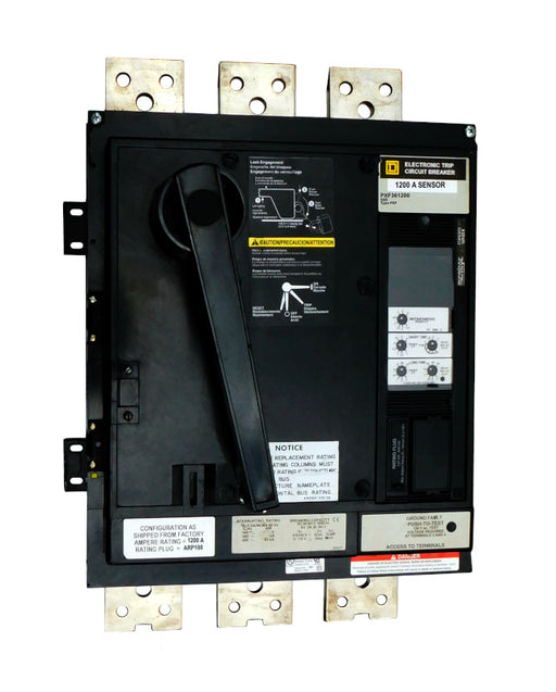 PXF361200 PXF Frame Style, Molded Case Circuit Breaker, 1200 Amp Sensor Size, Electronic Non-interchangeable Trip Unit, LSI Trip Unit Functions, 1200 Ampere at 40 Degree Celsius, 3 Pole, Without Terminals Standard. New Surplus and Certified Reconditioned with 1 Year Warranty.