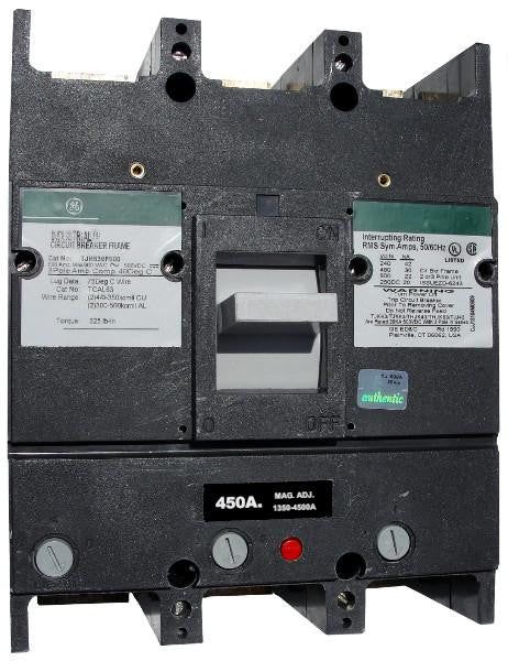 TJK636450WL TJK Frame Style, Molded Case Circuit Breaker, Thermal Magnetic Interchangeable Trip Unit, 450 Ampere at 40 Degree Celsius, 3 Pole, 600VAC @ 50/60HZ, Line and Load End Terminals Standard. New Surplus and Certified Reconditioned with 1 Year Warranty.