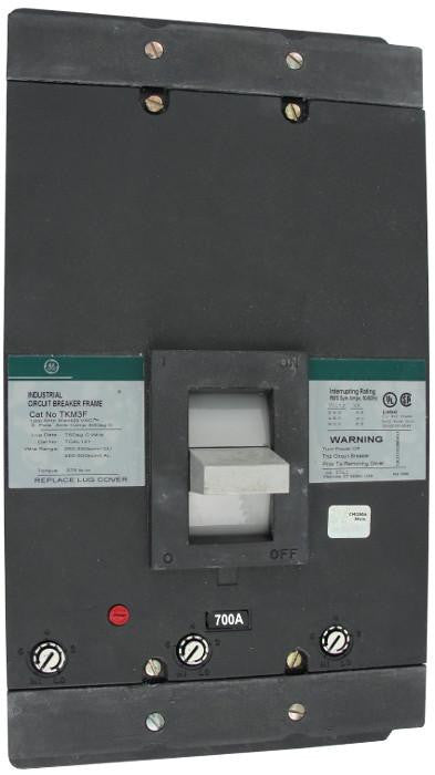 TKMA30700WL TKM Frame Style, Molded Case Circuit Breaker, Thermal Magnetic Interchangeable Trip Unit, 700 Ampere at 40 Degree Celsius, 3 Pole, 600VAC @ 50/60HZ, Line and Load End Terminals Standard. New Surplus and Certified Reconditioned with 1 Year Warranty.