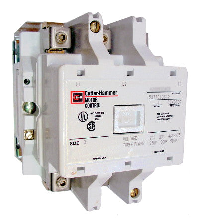 A201K3CX Magnetic Contactor, Nema Size 3, 90 Amps, 3 Poles, 480VAC Coil, Full Voltage 600VAC, Open Style No Enclosure, Across the Line Starting and Stopping, Single Speed, Non-Reversing, Max HP Ratings: 25 @ 208V/3 Phase, 30 @ 240V/3 Phase, 50 @ 480V/3 Phase, 50 @ 600V/3 Phase. New Surplus and Certified Reconditioned with 1 Year Warranty.