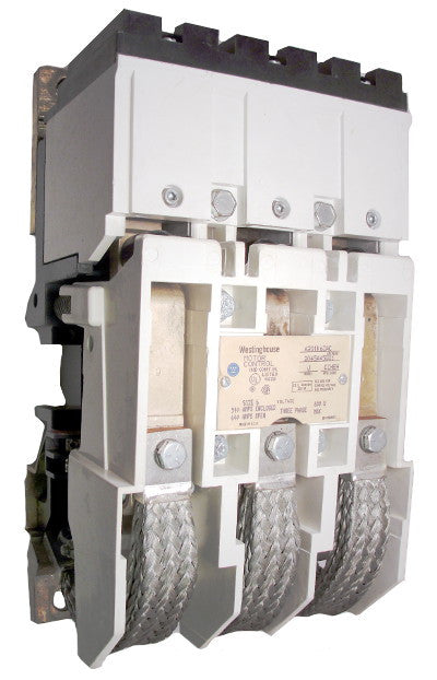 A201K6CW Magnetic Contactor, Nema Size 6, 540 Amps, 3 Poles, 240VAC Coil, Full Voltage 600VAC, Open Style No Enclosure, Clapper Design, Across the Line Starting and Stopping, Single Speed, Non-Reversing, Max HP Ratings: 150 @ 208V/3 Phase, 200 @ 240V/3 Phase, 400 @ 480V/3 Phase, 400 @ 600V/3 Phase. New Surplus and Certified Reconditioned with 1 Year Warranty.