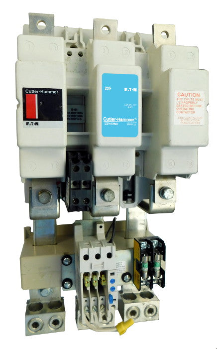 AN16VN0AB Magnetic Motor Starter, Nema Size 8, 1215 Amps, 3 Poles, 120VAC Coil, Full Voltage 600VAC, Type B Overload Relay Standard, Open Style No Enclosure, Across the Line Starting and Stopping, Single Speed, Non-Reversing, Max HP Ratings (3 Phase): 400 @ 208VAC, 450 @ 240VAC, 900 @ 480VAC, 900 @ 600VAC. New Surplus and Certified Reconditioned with 1 Year Warranty.