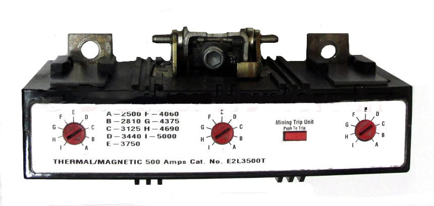 E2L3600T Trip Unit, L Frame Style, Thermal-Magnetic, 600 Ampere at 40 Degree Celsius, 3 Pole, 3000-6000 Amp Trip Rating with 1 Year Warranty.