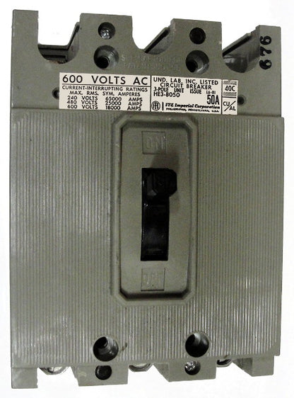 HE3B015 HE Frame Style, Molded Case Circuit Breaker, Thermal Magnetic Non-interchangeable Trip Unit, 15 Ampere at 40 Degree Celsius, 3 Pole, 600VAC @ 50/60HZ, Line and Load End Terminals Standard. New Surplus and Certified Reconditioned with 1 Year Warranty.