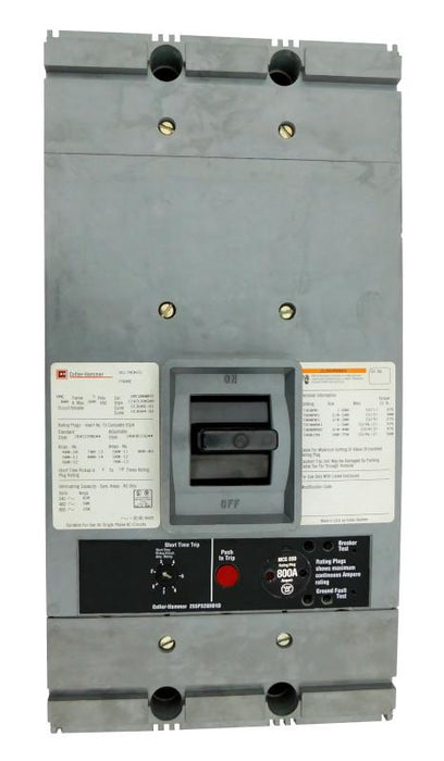 HMC3400M HMC Frame Style, Molded Case Circuit Breaker, Mark 75, Magnetic Only Non-Interchangeable Trip Unit, 3 Pole, 600VAC @ 50/60HZ, High Interrupting Style, with 400 Amp Rating Plug, Line and Load End Terminals Standard. New Surplus and Certified Reconditioned with 1 Year Warranty.