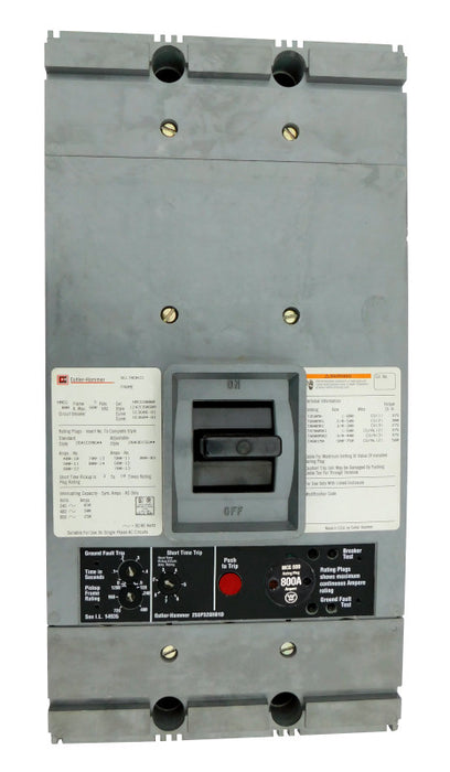 HMCG3500 HMCG Frame Style, Molded Case Circuit Breaker, Mark 75, LSG Function Non-Interchangeable Trip Unit, 3 Pole, 600VAC @ 50/60HZ, High Interrupting Style, with 500 Amp Rating Plug, Line and Load End Terminals Standard. New Surplus and Certified Reconditioned with 1 Year Warranty.
