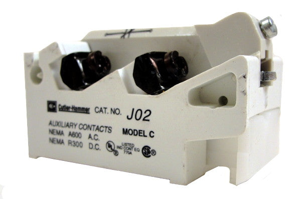 J20 Auxillary Interlocks, AC Style, A200 Starter and A201 Contactor, Size 00-6, 2 NO (Normally Open) Circuits. New Surplus and Certified Reconditioned with 1 Year Warranty.