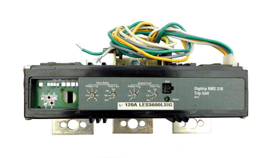 LES3600LSIG Trip Unit, L Frame Style, Electronic Digitrip RMS 310, 600 Ampere Max at 40 Degree Celsius, 3 Pole, Electronic Trip Adjustment at 2-8 Times Continuous Ampere Rating, For Use in Molded Case Circuit Breakers With Optional Interchangeable Trip Units. New Surplus and Certified Reconditioned with 1 Year Warranty