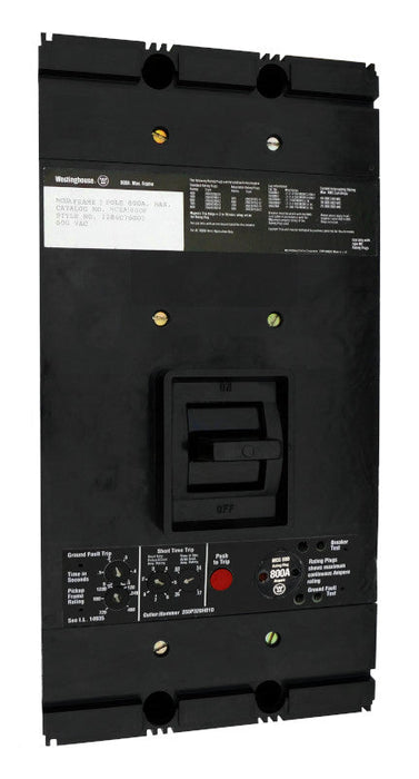 MCGA3400 MCGA Frame Style, Molded Case Circuit Breaker, LSIG Function Non-Interchangeable Trip Unit, 3 Pole, 600VAC @ 50/60HZ, High Interrupting Style, with 400 Amp Rating Plug, Line and Load End Terminals Standard. New Surplus and Certified Reconditioned with 1 Year Warranty.