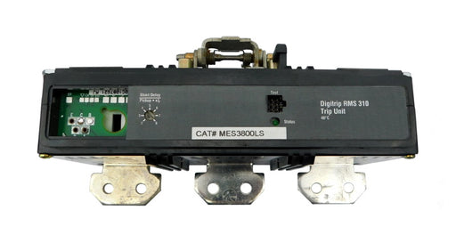 MES3800LSI Trip Unit, M Frame Style, Electronic Digitrip RMS 310, 800 Ampere Max at 40 Degree Celsius, 3 Pole, Electronic Trip Adjustment at 2-8 Times Continuous Ampere Rating, For Use in Molded Case Circuit Breakers With Optional Interchangeable Trip Units. New Surplus and Certified Reconditioned with 1 Year Warranty.