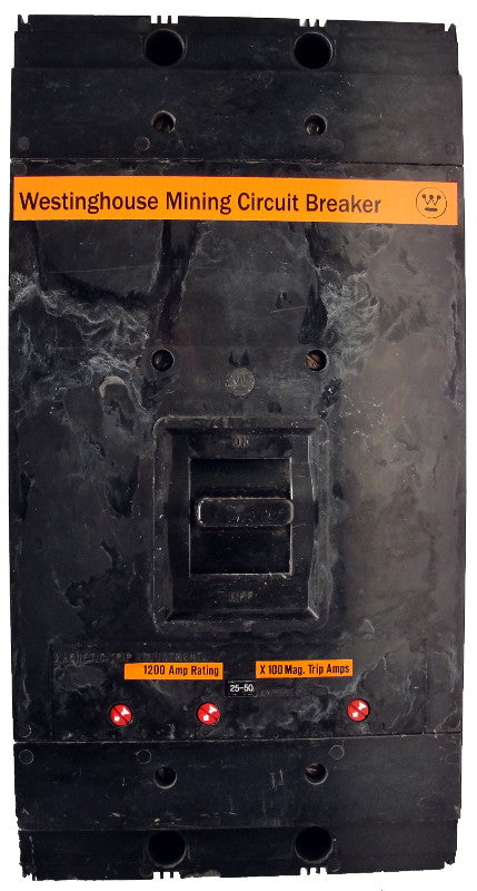 NBM31200 2500-5000 MAG-ONLY W/ UVR N Frame Style, Molded Case Mining Circuit Breaker, Interchangeable Magnetic Only Trip Unit, 1200 Ampere at 40 Degree Celsius, 3 Pole, 600VAC @ 50/60HZ, Interrupting Ratings: 42 Kiloampere @ 240VAC, 30 Kiloampere @ 480VAC, 22 Kiloampere @ 600VAC, 120v UVR installed, No Lugs Standard. 1 Year Warranty.
