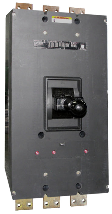 PBF3600 PBF Frame Style, Molded-Case Circuit Breaker, Thermal Magnetic Interchangeable Trip Unit, 600 Ampere at 40 Degree Celsius, 3 Pole, 600VAC @ 50/60HZ, Front Connected, Frame Rated at 2000 Ampere. New Surplus and Certified Reconditioned with 1 Year Warranty.