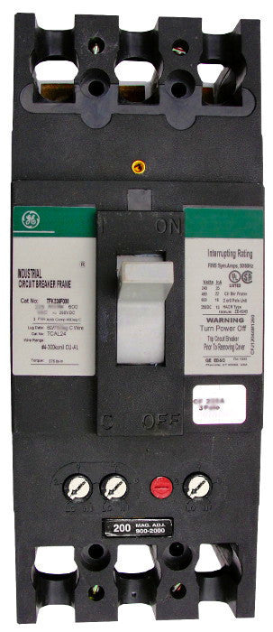 THFK236110WL THFK Hi-Break Frame Style, Molded Case Circuit Breaker, Thermal Magnetic Interchangeable Trip Unit, 110 Ampere at 40 Degree Celsius, 3 Pole, 600VAC @ 50/60HZ, Line and Load End Terminals Standard. New Surplus and Certified Reconditioned with 1 Year Warranty.