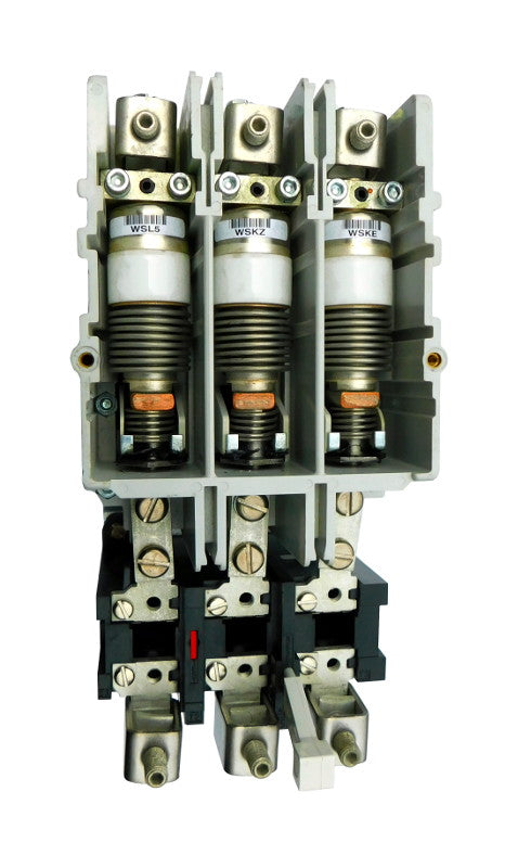 V200M4CJCD Vacuum Motor Starter, Industrial Rated, NEMA Size 4, 135 Amps, 3 Poles, 110/120V AC Coil, Motor Voltage 575V AC Max, Open Style No Enclosure, AA Overload Style, Non-Reversing, Max HP Ratings: 40 @ 200VAC, 50 @ 230VAC, 75 @ 380VAC, 100 @ 460VAC, 100 @ 575VAC, Line and Load End Terminals Standard. New Surplus and Certified Reconditioned with 1 Year Warranty.